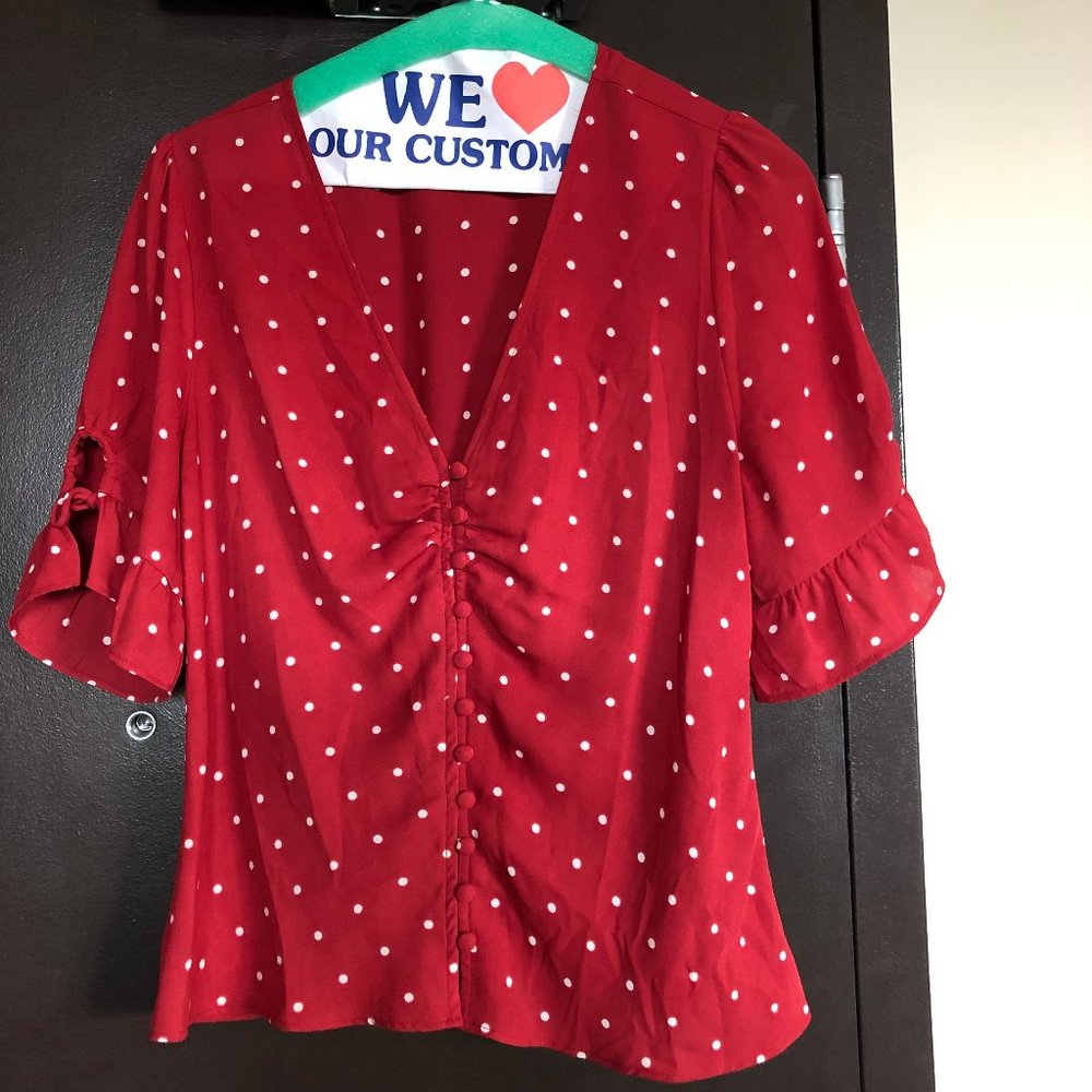 Madewell Red Daylight Tie-Sleeve Top
